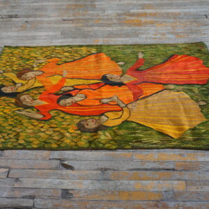 Colorful dancers on a vibrant background