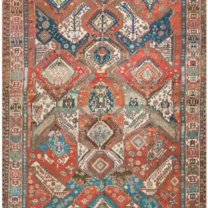 Antique Tribal Geometric Late 19th Century Caucasian Flatweave Dragon Soumak Rug by Rugs On Net