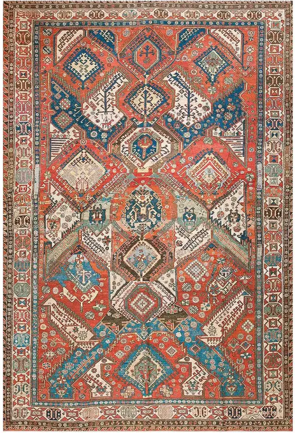 Antique tribal geometric late 19th century caucasian flatweave dragon soumak rug by rugs on net
