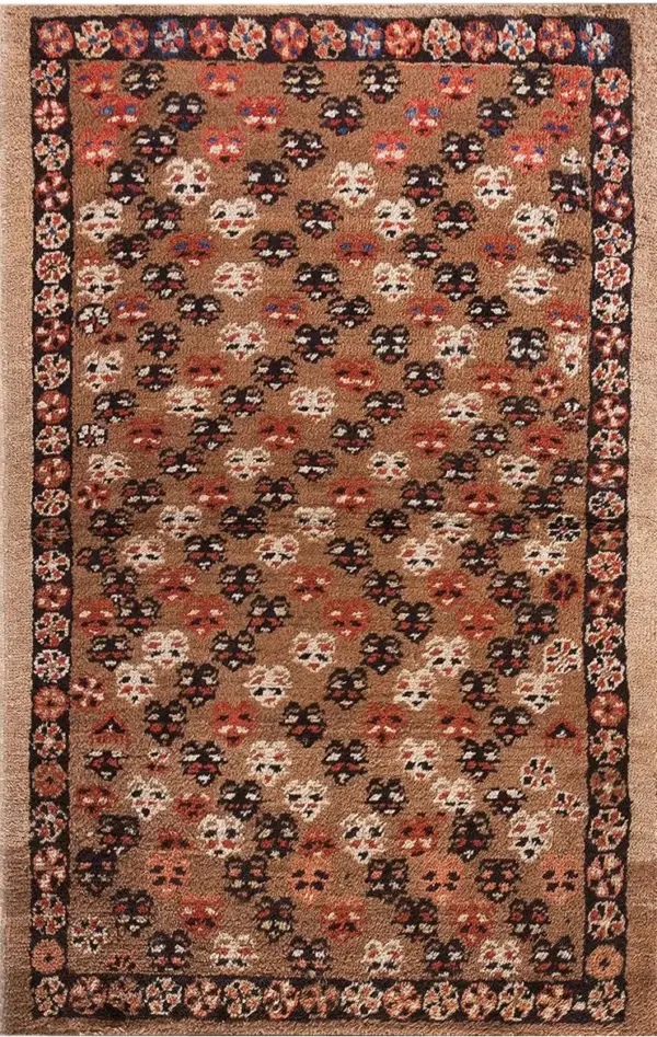 Antique tribal geometric small scatter size earthy color persian bakshaish rug by rugs on net