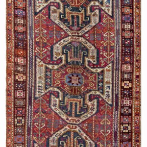 Colorful intricate geometric patterned rug