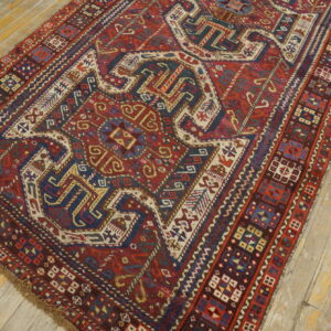 Colorful intricate patterned wool rug