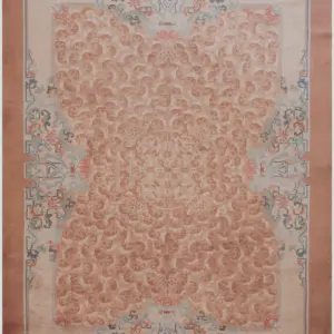 Antique Warm Cream Color Floral Cloud Band Design Chinese Peking Rug by Rugs On Net