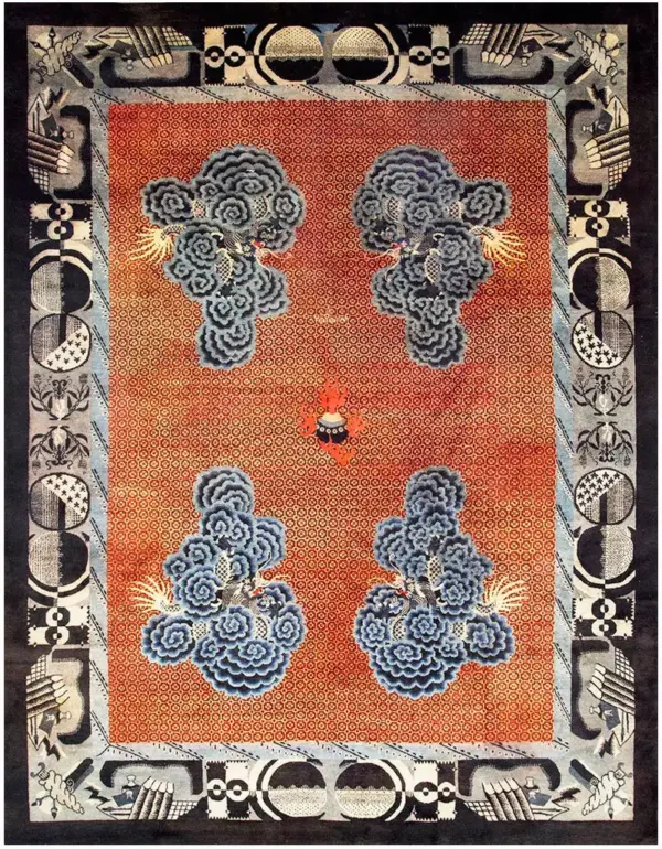 Artistic antique chinese dragon cloud band design baotou room size rug by rugs on net