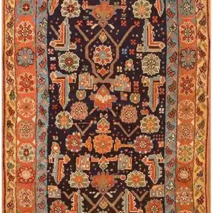 Blue Antique Tribal Geometric Herati Pattern Northwest Persian Runner Rug by Rugs On Net