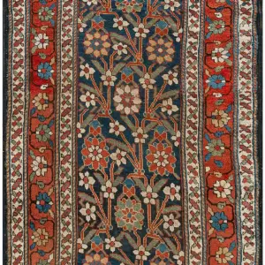 Blue Antique Tribal Mina Khani Design NW Persian Hallway Runner Rug by Rugs On Net