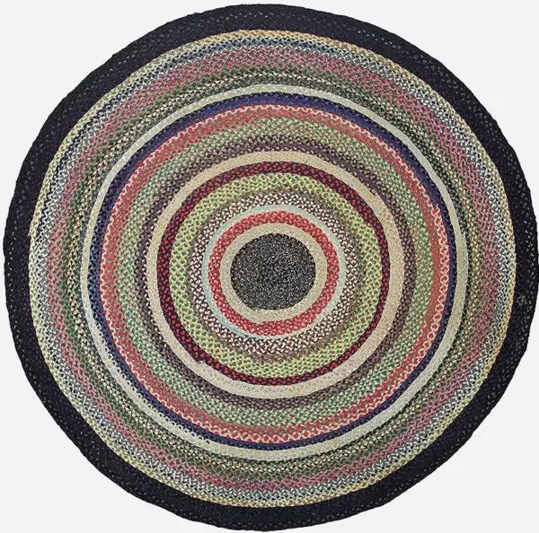 Colorful antique modernist american folk art braided round room size rug by rugs on net