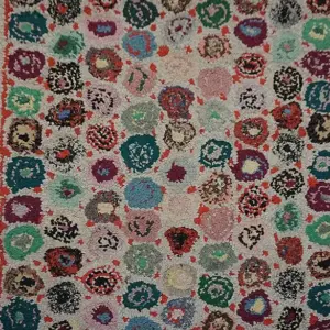 Detailed Image Of Antique American Penny Folk Art Pattern Very Long Hooked Hallway Runner Rug by Rugs On Net