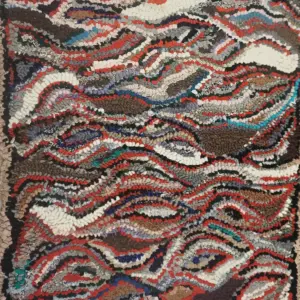 Detailed Image Of Colorful Antique American Folk Art Crazy Quit Pattern Long Hallway Runner Rug by Rugs On Net