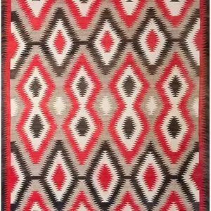 Gray Antique Allover Tribal Geometric Native American Flat Weave Navajo Rug by Rugs On Net
