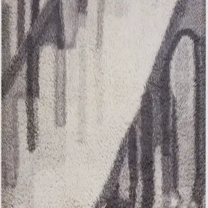 Gray Vintage Mid Century Modern Scandinavian Swedish Rya Shag Rug by Rugs On Net