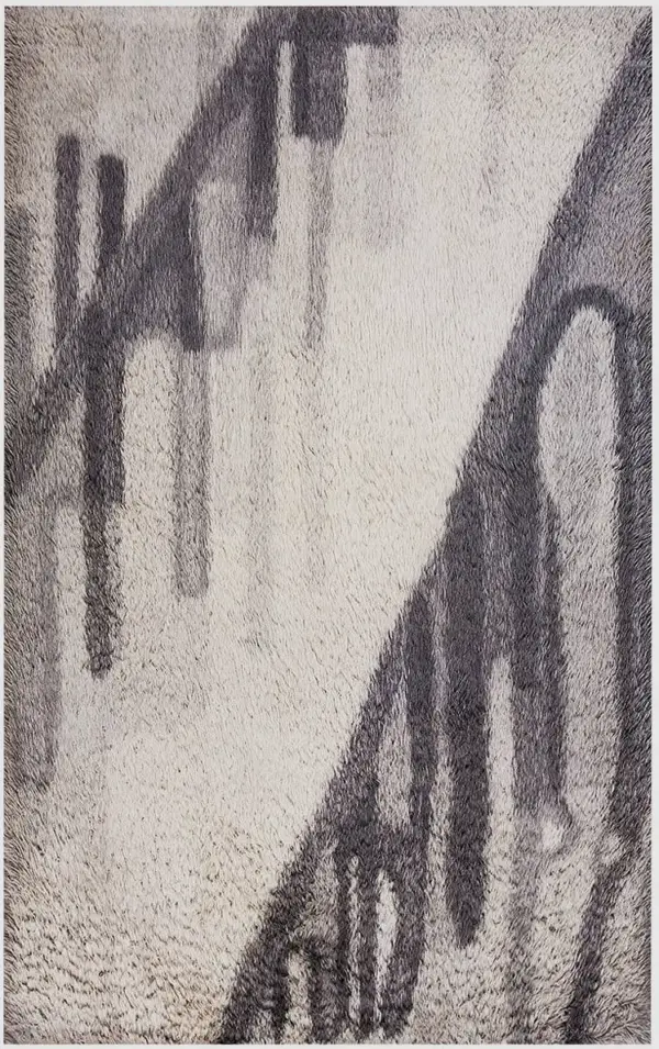 Gray vintage mid century modern scandinavian swedish rya shag rug by rugs on net