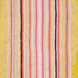 Colorful striped vintage wool rug