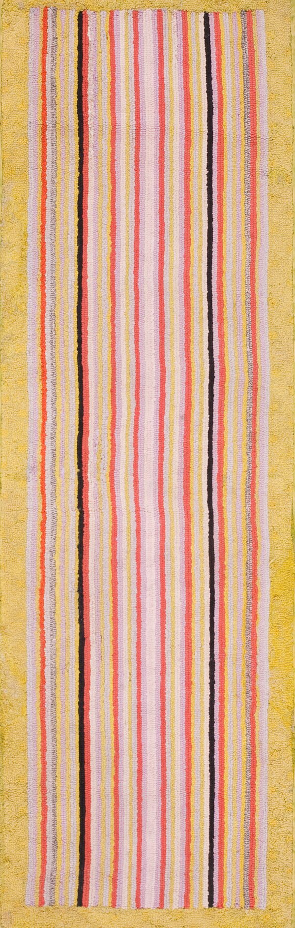 Colorful striped vintage wool rug
