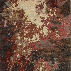 Lydia Lila Earthy Rustic Modern Hand Knotted Wool Abstraction Rug
