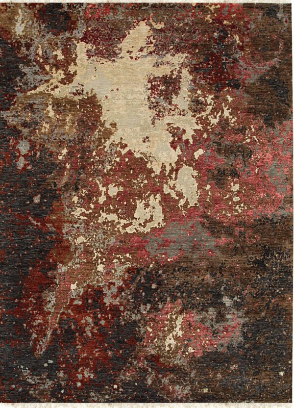 Lydia lila earthy rustic modern hand knotted wool abstraction rug