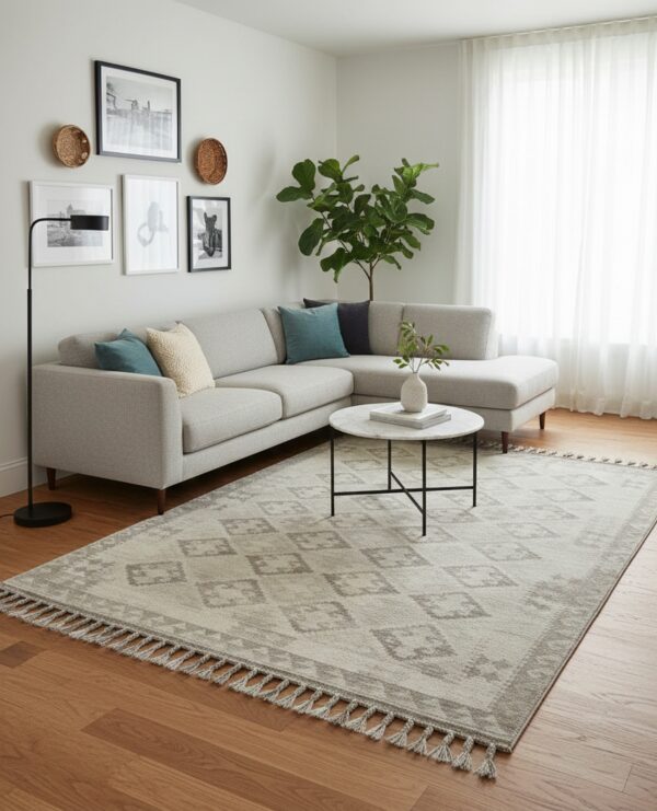 Brenda para gray flatweave wool rug - image 8