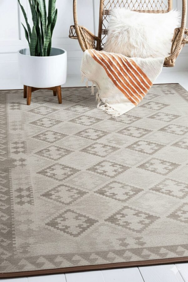 Brenda para gray flatweave wool rug - image 10