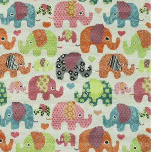 Colorful elephants on light background