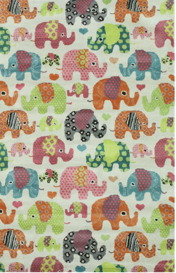 Colorful elephants on light background