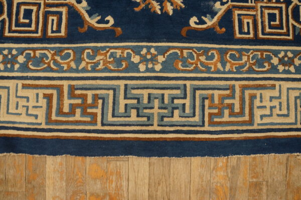 Intricate floral design on navy background