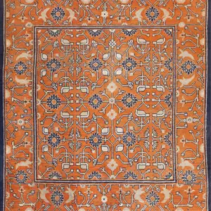 Rare Late 19th Century Antique Rustic Geometric Square Shape Chinese Kansu Chinese Rug by Rugs On Net