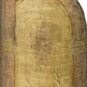 Rare Shape Antique Oversized French Savonnerie Carpet by Rugs On Net