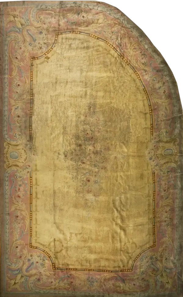 Rare shape antique oversized french savonnerie carpet by rugs on net