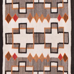 Antique Flat Weave Tribal Navajo Geometric Native American Rug