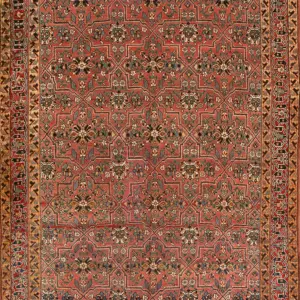 Rustic Geometric Garden Trellis Design Antique NW Persian Gallery Size Carpet by Rugs On Net