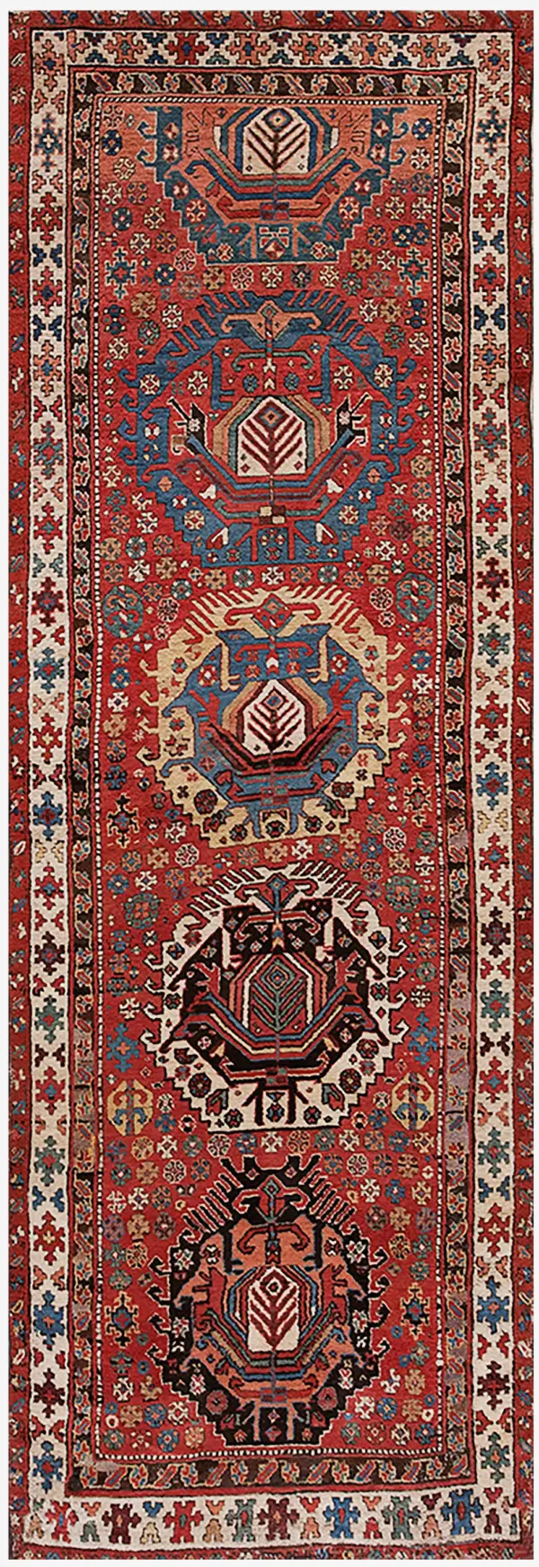 Rustic tribal mid 19th century antique northwest persian hallway runner rug by rugs on net
