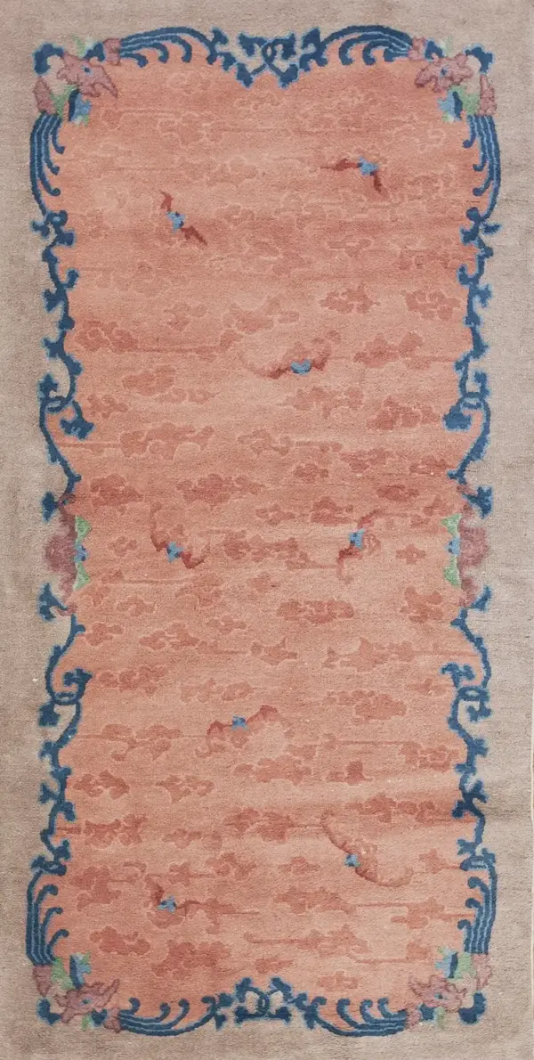 Small antique coral color chinese bat cloud band dragon design peking rug by rugs on net