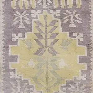 Small Antique Tribal Geometric Bird Lion Pattern Indian Flatwoven Cotton Dhurrie Rug by Rugs On Net