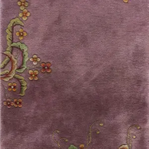 Oval Shape Purple Color Open Field Antique Small Scatter Size Chinese Rug by Rugs on Net