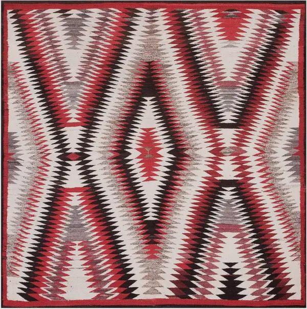Square antique native american flatwoven tribal geometric navajo rug by rugs on net