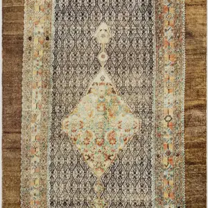 Unusual Persian Serab Design Antique Tribal Turkish Oushak Rug by Rugs On Net