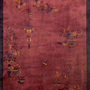 Elegant floral design on deep red