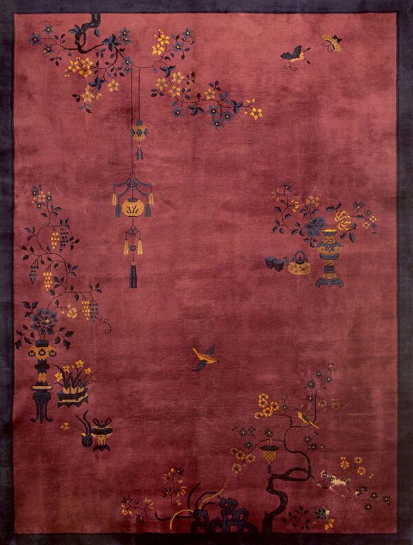 Elegant floral design on deep red