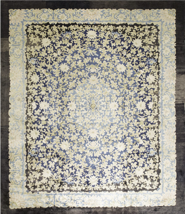 Intricate floral design in blue