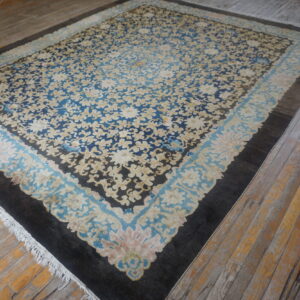 Antique blue Chinese Peking rug.