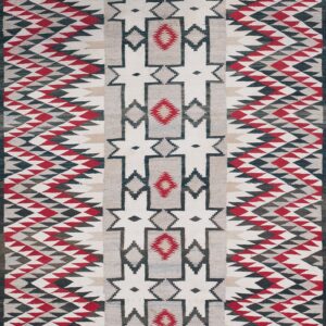 Wool Small Scatter Size Rectangle American Navajo Gray Flat Weave Antique 1920s Rug