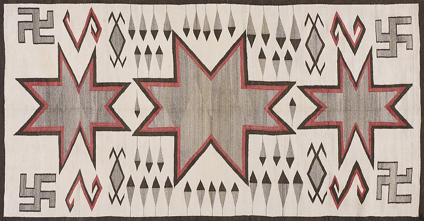 Antique 1930s hand-knotted wool rug, ivory beige geometric allover pattern on white field - by rugs on net