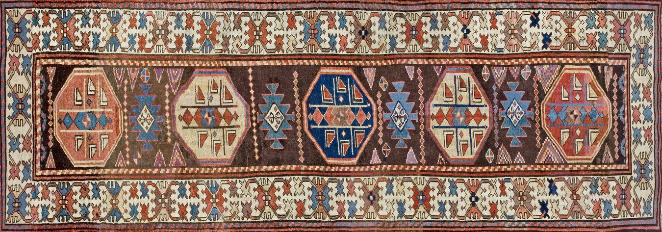 Antique kurdish persian geometric allover design hand-knotted pile rug view - by rugs on net