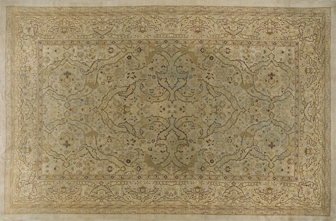 Antique large amritsar indian hand-knotted rug with a detailed allover floral pattern - by rugs on net
