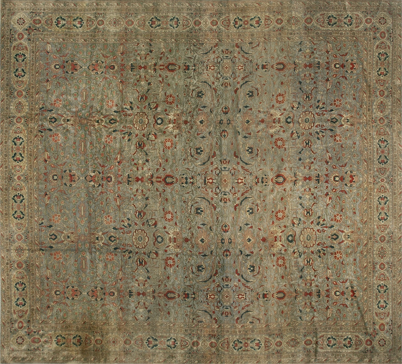 Hand-knotted antique sivas turkish rug featuring a rich allover geometric pattern - by rugs on net