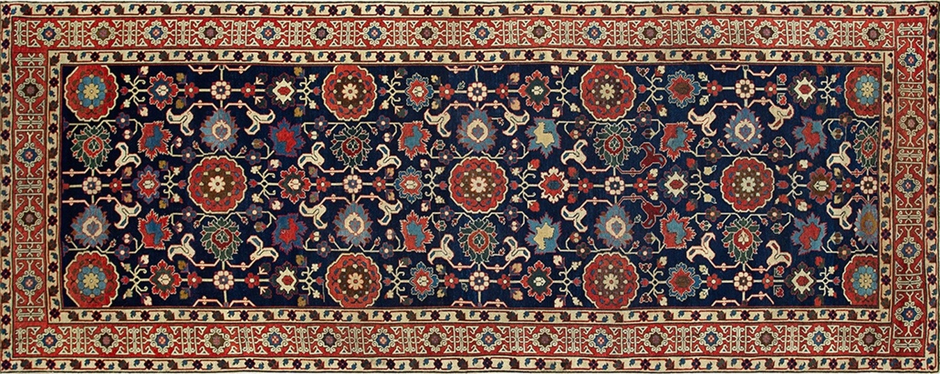 Large antique persian rug featuring a central medallion and detailed floral patterns in muted tones - by rugs on net