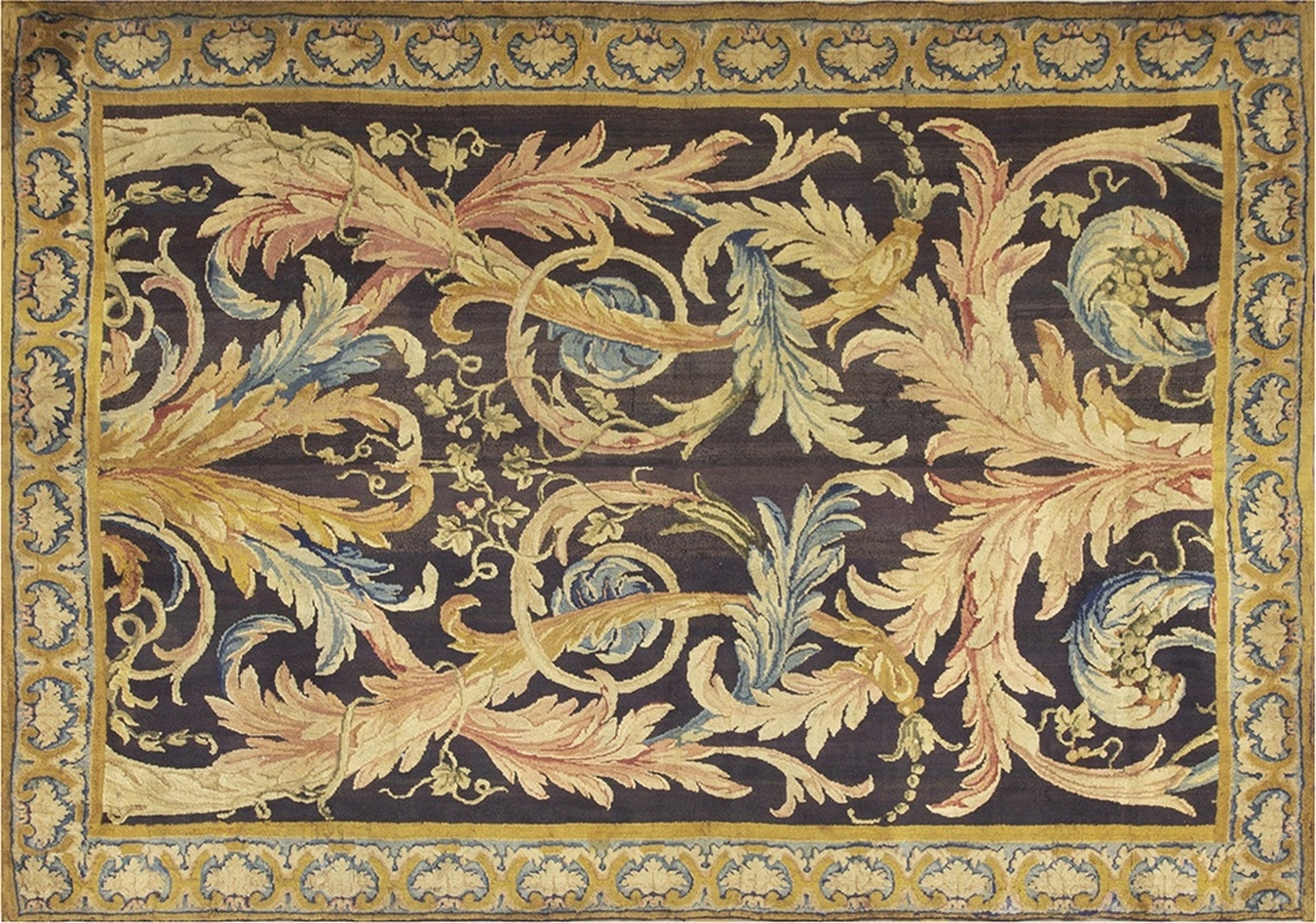 Large antique hand-knotted rug featuring traditional medallion design and distressed warm tones - by rugs on net