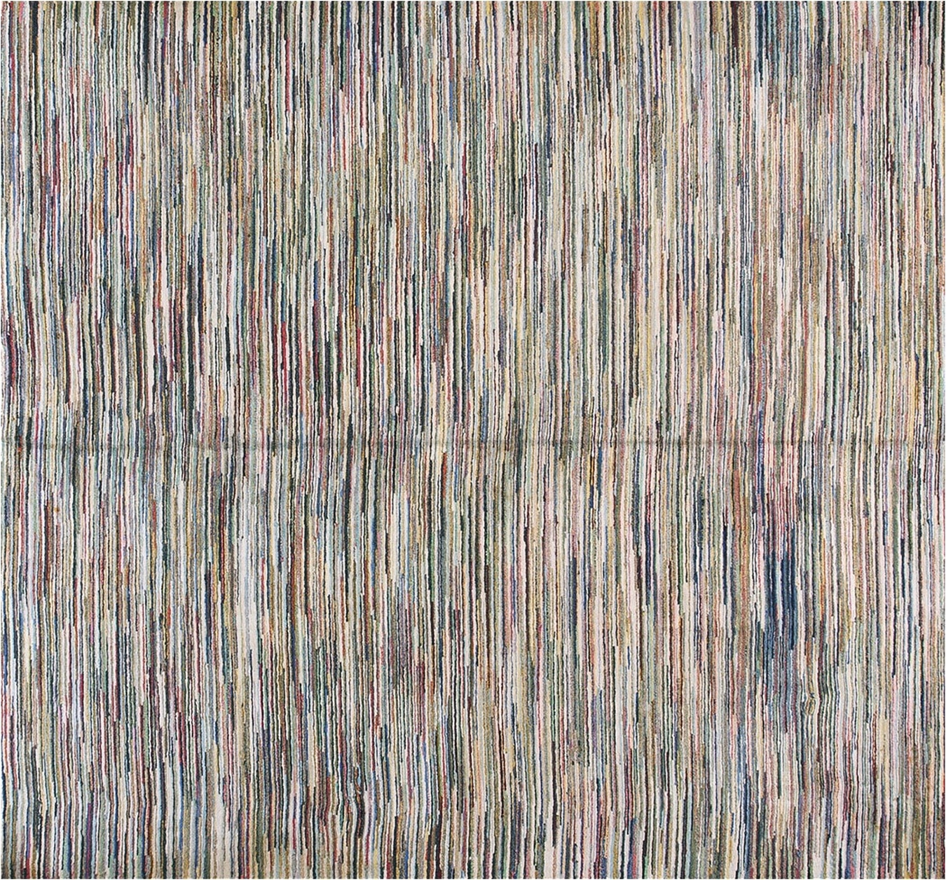 Antique shaker america knotted rug showcasing muted primary colors and subtle geometric patterns - by rugs on net