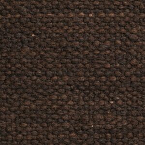 Extreme close-up of dark brown, tightly looped, coarse woven textile fibers showing rich texture – by rugs on net