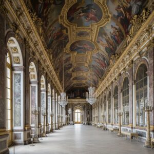 Long, opulent hall featuring marble columns, crystal chandeliers, and a richly painted, vaulted ceiling – by rugs on net